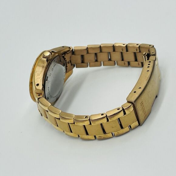 Fossil Mini Riley Watch Women Pave 30mm Gold Tone Date ES 2889 New Battery 6.5" - Picture 14 of 14